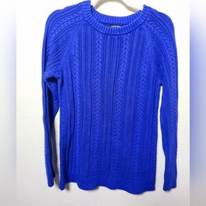 Land's End Women's Cable Knit Long Sleeve Crew Neck Sweater Purple Medium‎ 10/12